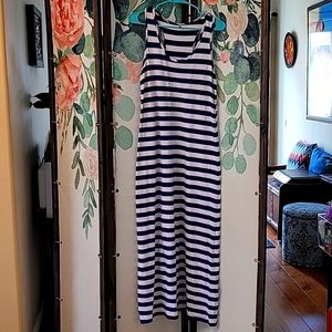 Maxidress  Navy/wht stripes L